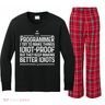 Funny Programmer Art Women Computer Coder Programming Kids Long Sleeve Plaid Pajama Set