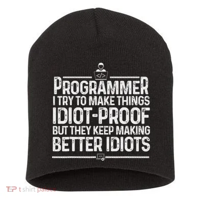Funny Programmer Art Women Computer Coder Programming Short Acrylic Beanie
