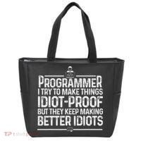 Funny Programmer Art Women Computer Coder Programming Tote Bag thumb 0