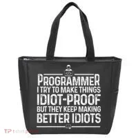 Funny Programmer Art Women Computer Coder Programming Tote Bag thumb 0