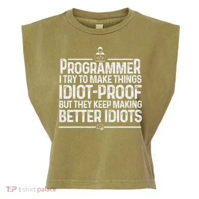 Funny Programmer Art Women Computer Coder Programming Garment-Dyed Women's Muscle Tee