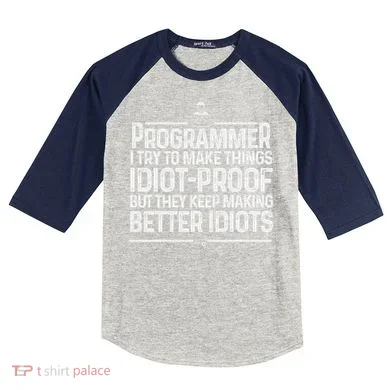Funny Programmer Art Women Computer Coder Programming Kids Colorblock Raglan Jersey