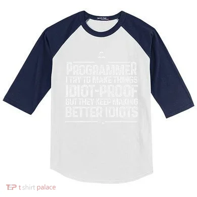 Funny Programmer Art Women Computer Coder Programming Kids Colorblock Raglan Jersey