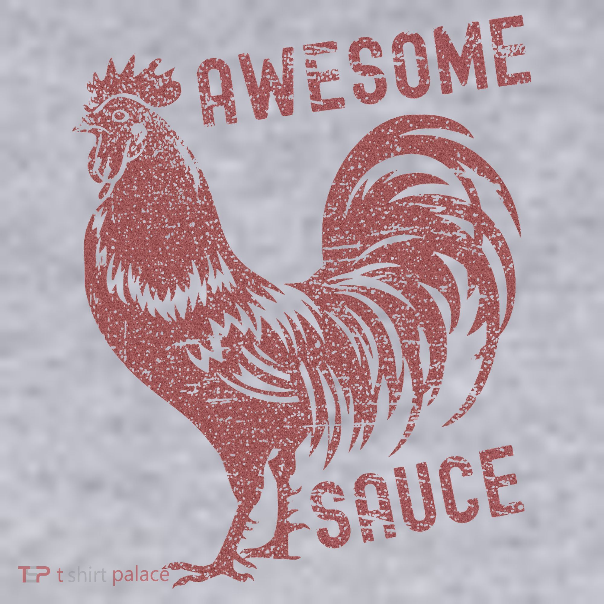 Funny Pets Awesome Sauce With Picture Of Rooster Women's Racerback Cropped Tank
