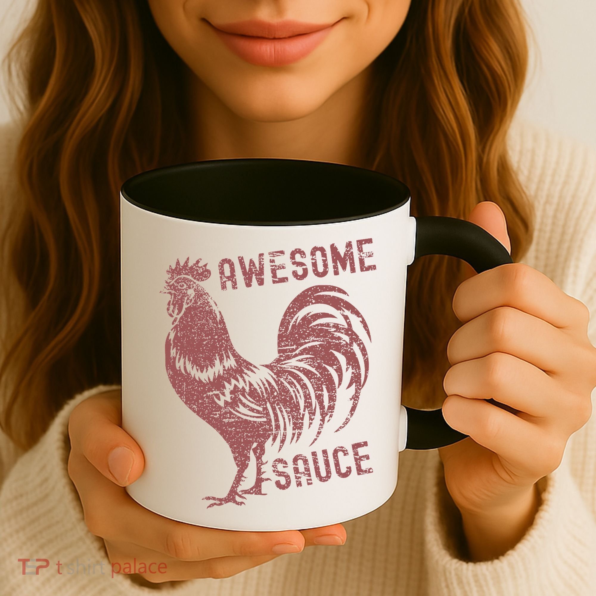 Funny Pets Awesome Sauce With Picture Of Rooster Coffee Mug