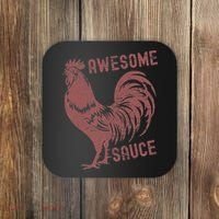 Funny Pets Awesome Sauce With Picture Of Rooster Coaster thumb 0