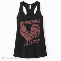 Funny Pets Awesome Sauce With Picture Of Rooster Women's Tank Top thumb 0