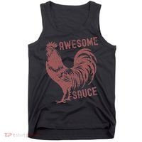 Funny Pets Awesome Sauce With Picture Of Rooster Tank Top thumb 0