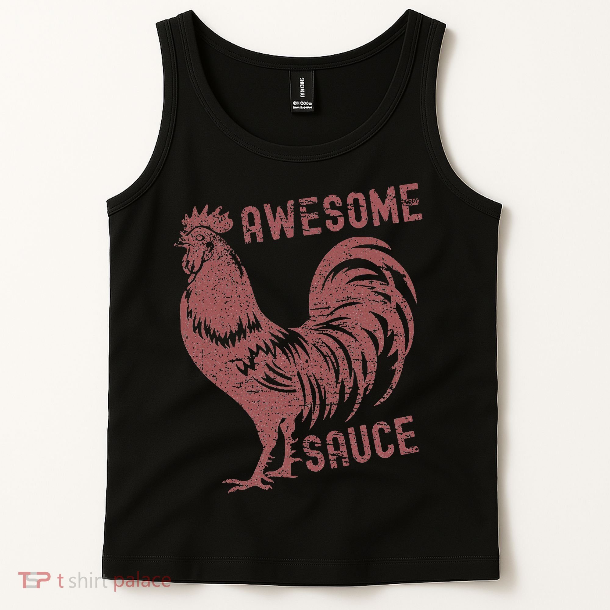 Funny Pets Awesome Sauce With Picture Of Rooster Tank Top