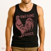 Funny Pets Awesome Sauce With Picture Of Rooster Tank Top thumb 3