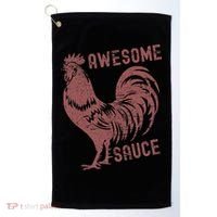 Funny Pets Awesome Sauce With Picture Of Rooster Golf Towel thumb 0