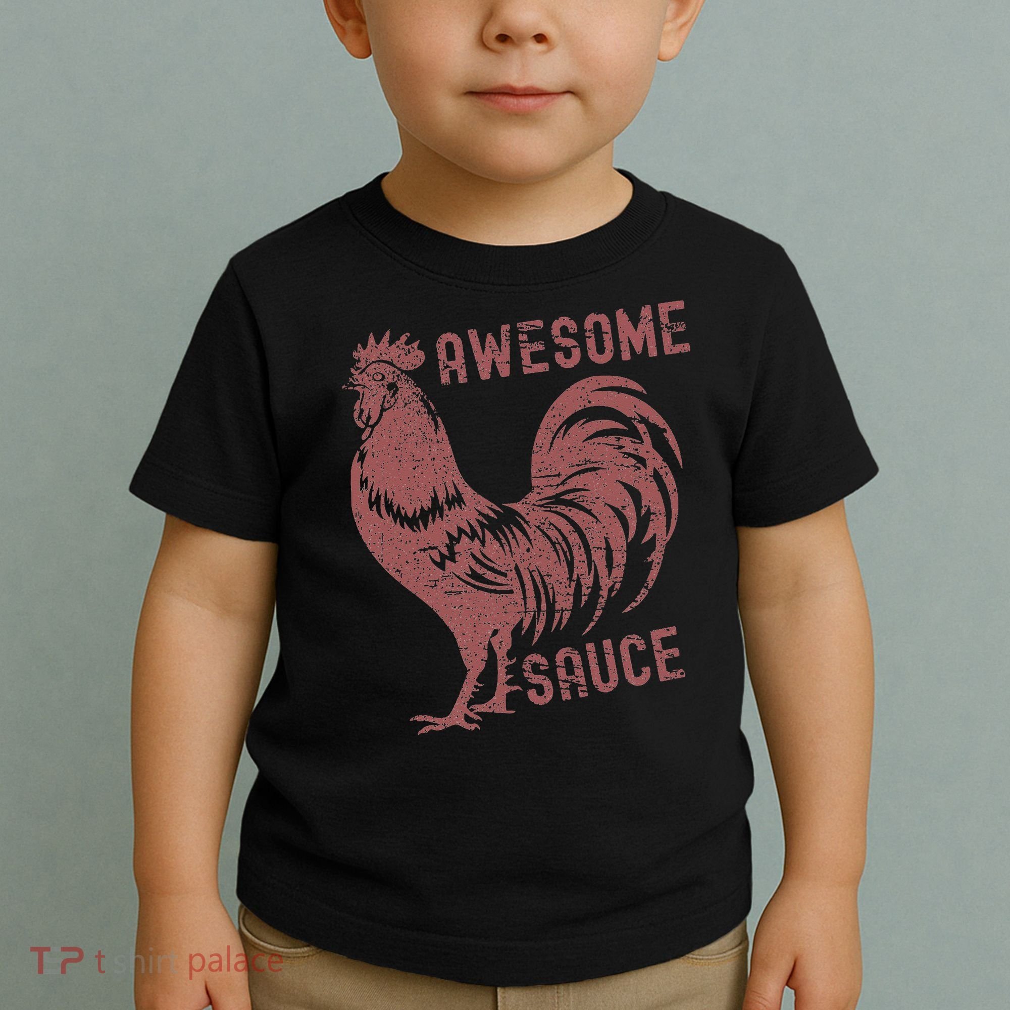 Funny Pets Awesome Sauce With Picture Of Rooster Toddler T-Shirt