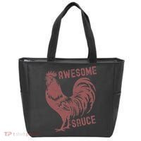 Funny Pets Awesome Sauce With Picture Of Rooster Tote Bag thumb 0