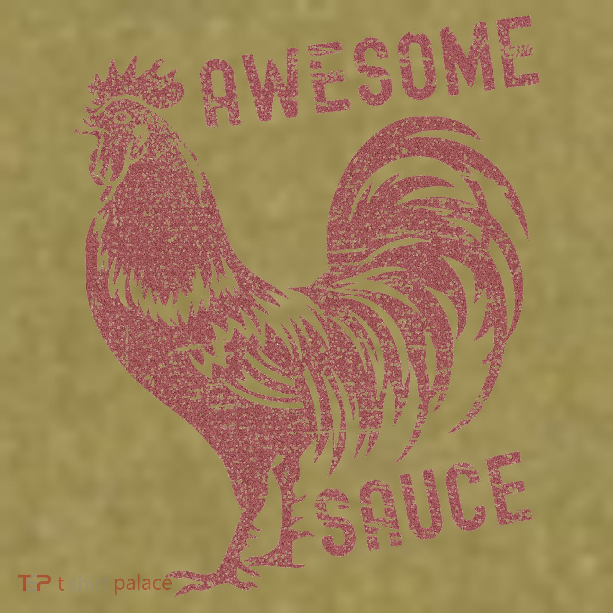 Funny Pets Awesome Sauce With Picture Of Rooster Garment-Dyed Women's Muscle Tee