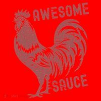 Funny Pets Awesome Sauce With Picture Of Rooster Santa Hat thumb 1