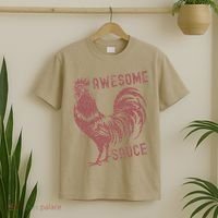 Funny Pets Awesome Sauce With Picture Of Rooster T-Shirt thumb 2