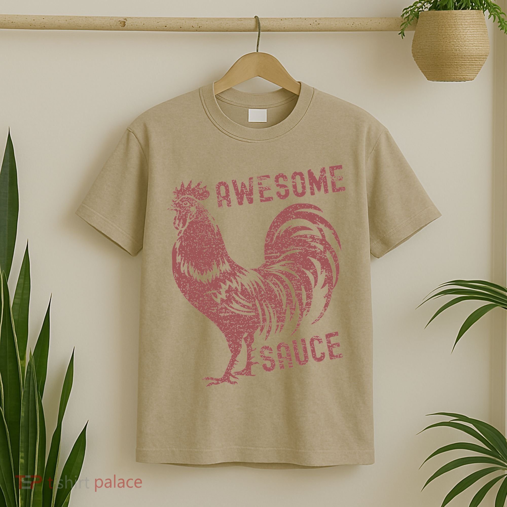 Funny Pets Awesome Sauce With Picture Of Rooster T-Shirt