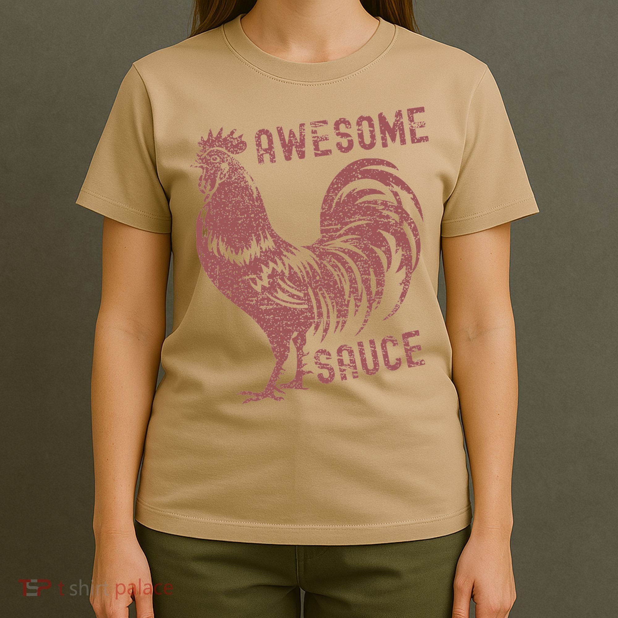 Funny Pets Awesome Sauce With Picture Of Rooster T-Shirt