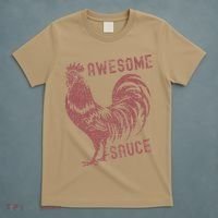 Funny Pets Awesome Sauce With Picture Of Rooster T-Shirt thumb 5