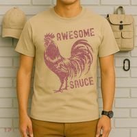 Funny Pets Awesome Sauce With Picture Of Rooster T-Shirt thumb 6