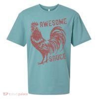 Funny Pets Awesome Sauce With Picture Of Rooster Sueded Cloud Jersey T-Shirt thumb 0