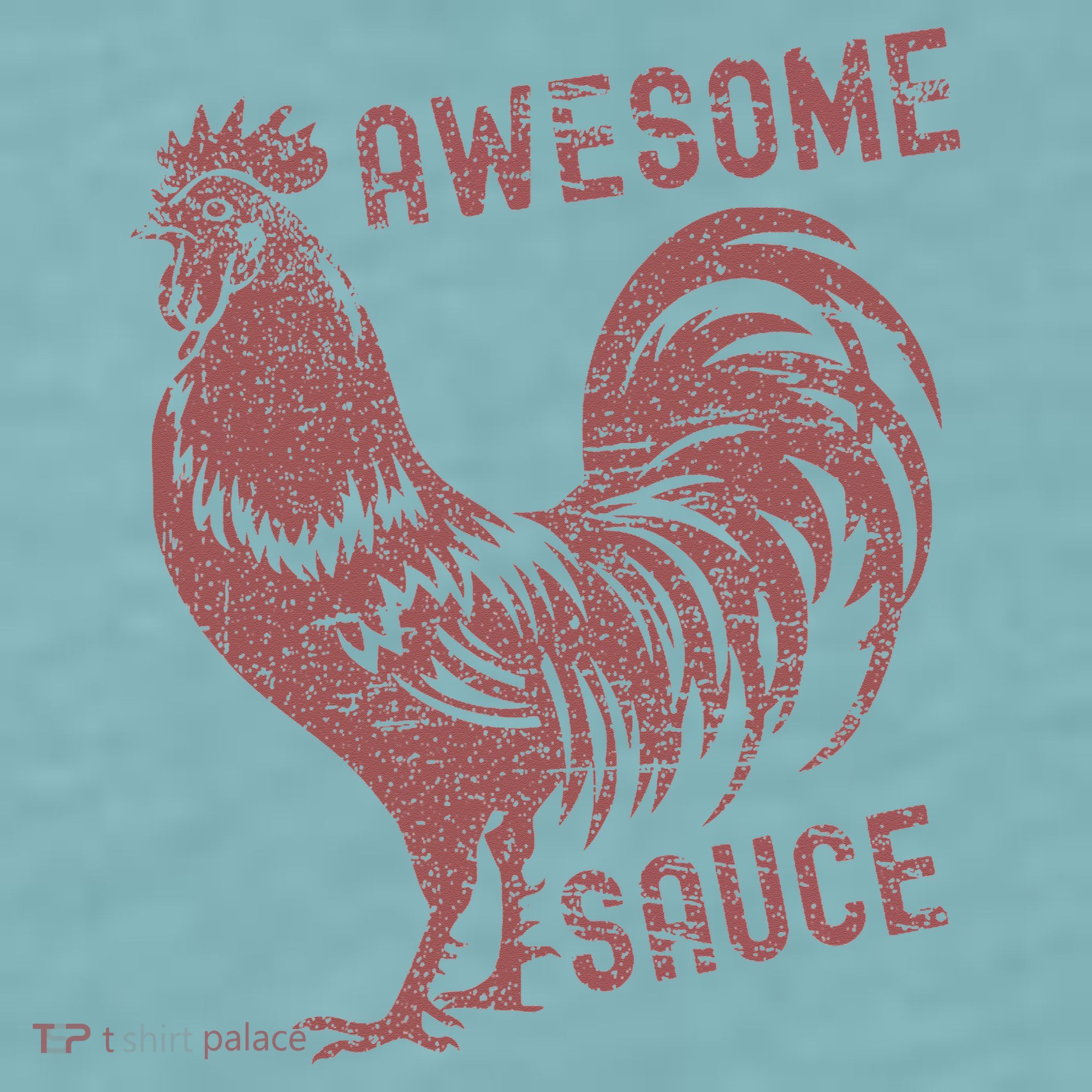 Funny Pets Awesome Sauce With Picture Of Rooster Sueded Cloud Jersey T-Shirt