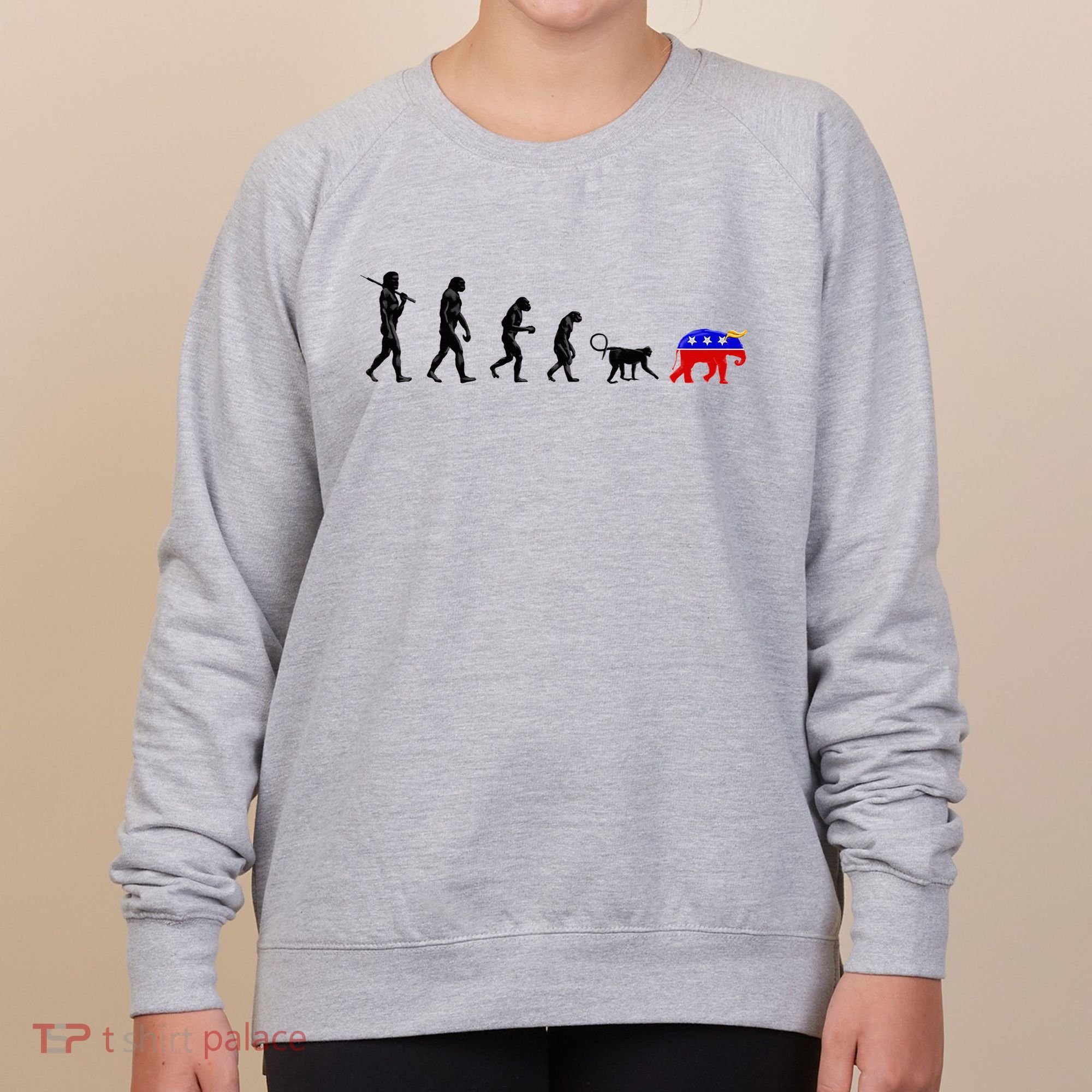 Funny Pro-Democrat Anti-Republican Devolution Women's Sweatshirt
