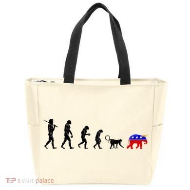 Funny Pro-Democrat Anti-Republican Devolution Tote Bag