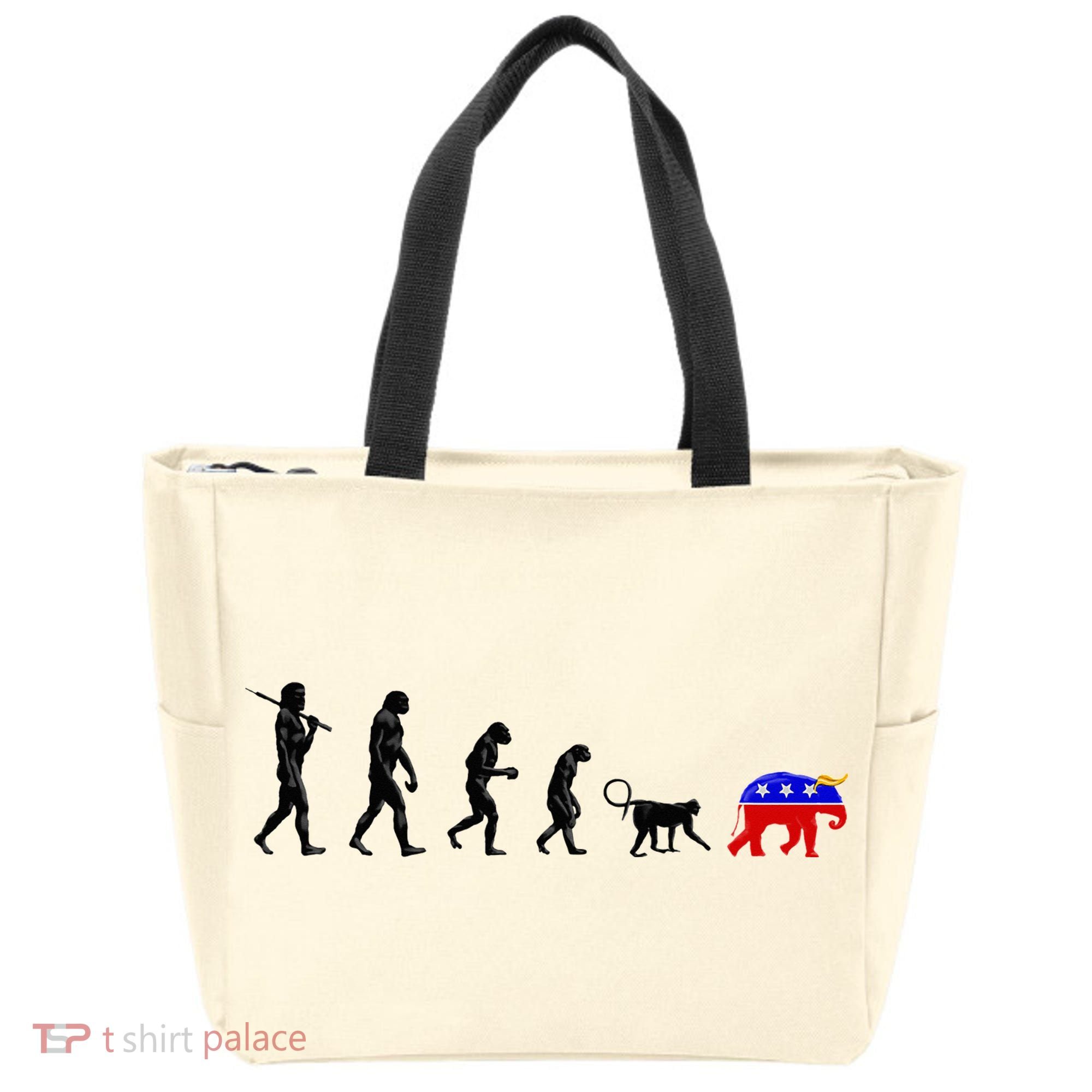 Funny Pro-Democrat Anti-Republican Devolution Tote Bag