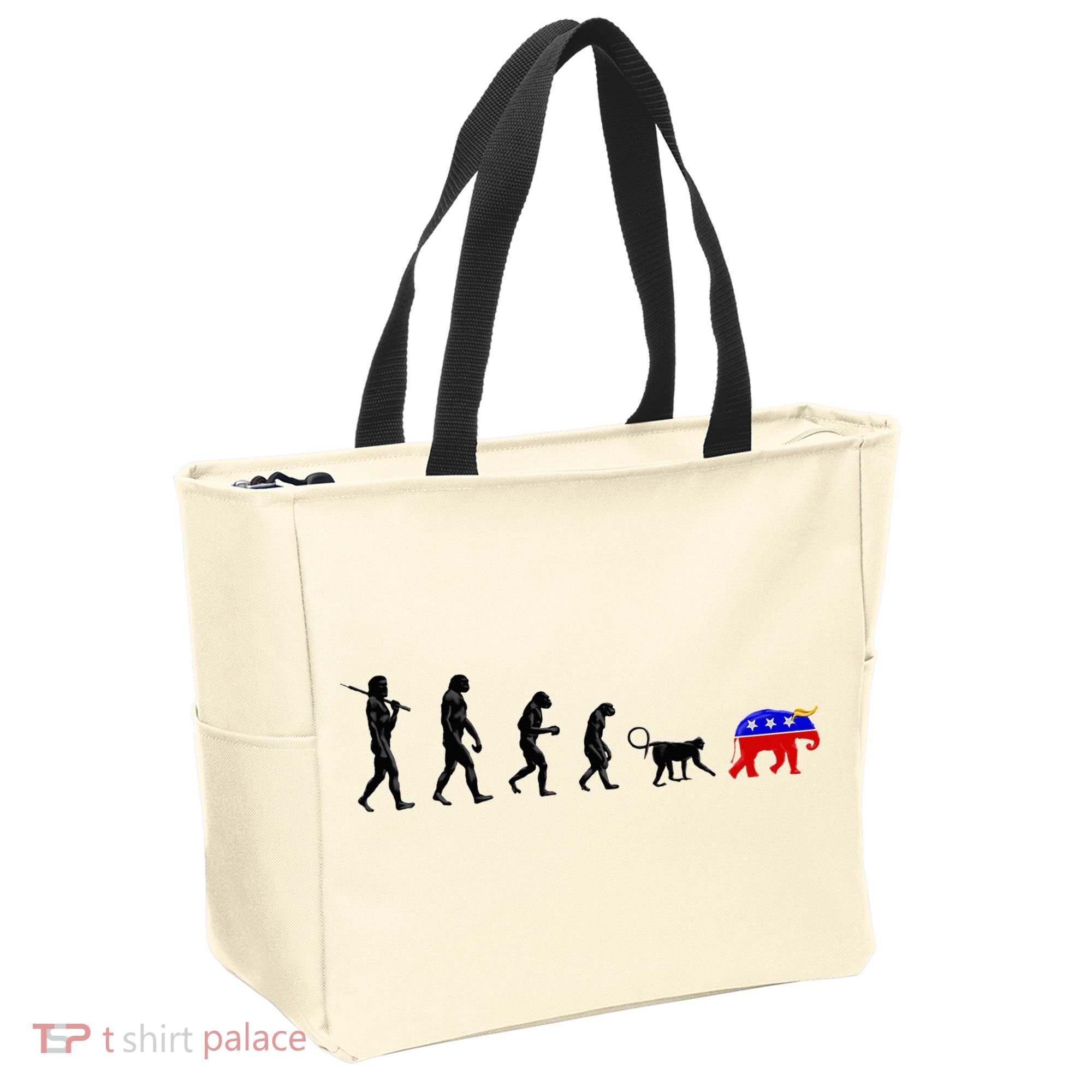 Funny Pro-Democrat Anti-Republican Devolution Tote Bag