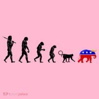 Funny Pro-Democrat Anti-Republican Devolution Coaster thumb 2