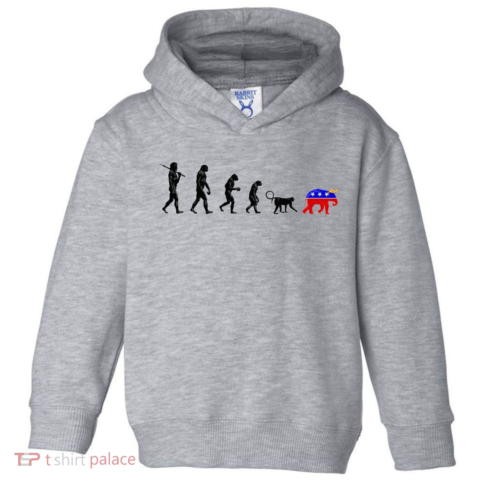 Funny Pro-Democrat Anti-Republican Devolution Toddler Hoodie