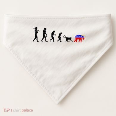 Funny Pro-Democrat Anti-Republican Devolution USA-Made Doggie Bandana