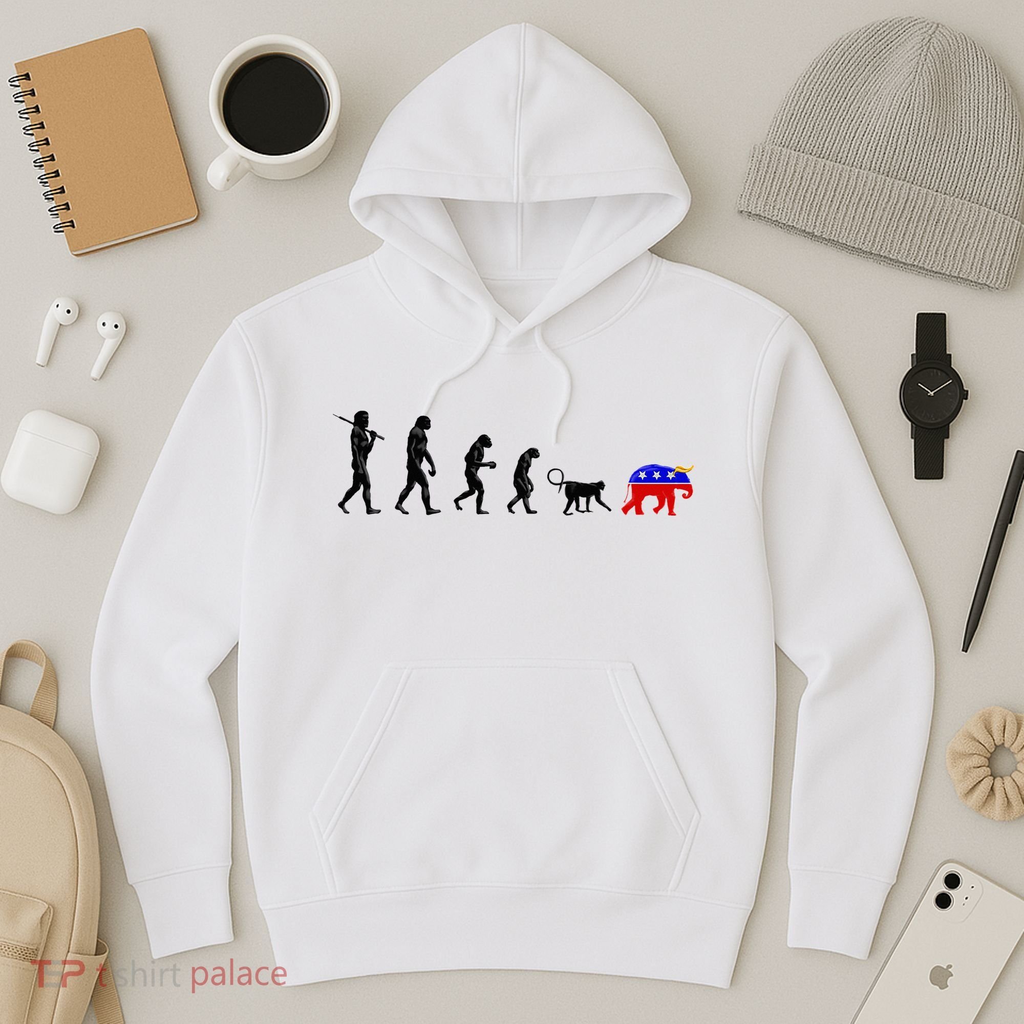 Funny Pro-Democrat Anti-Republican Devolution Hoodie