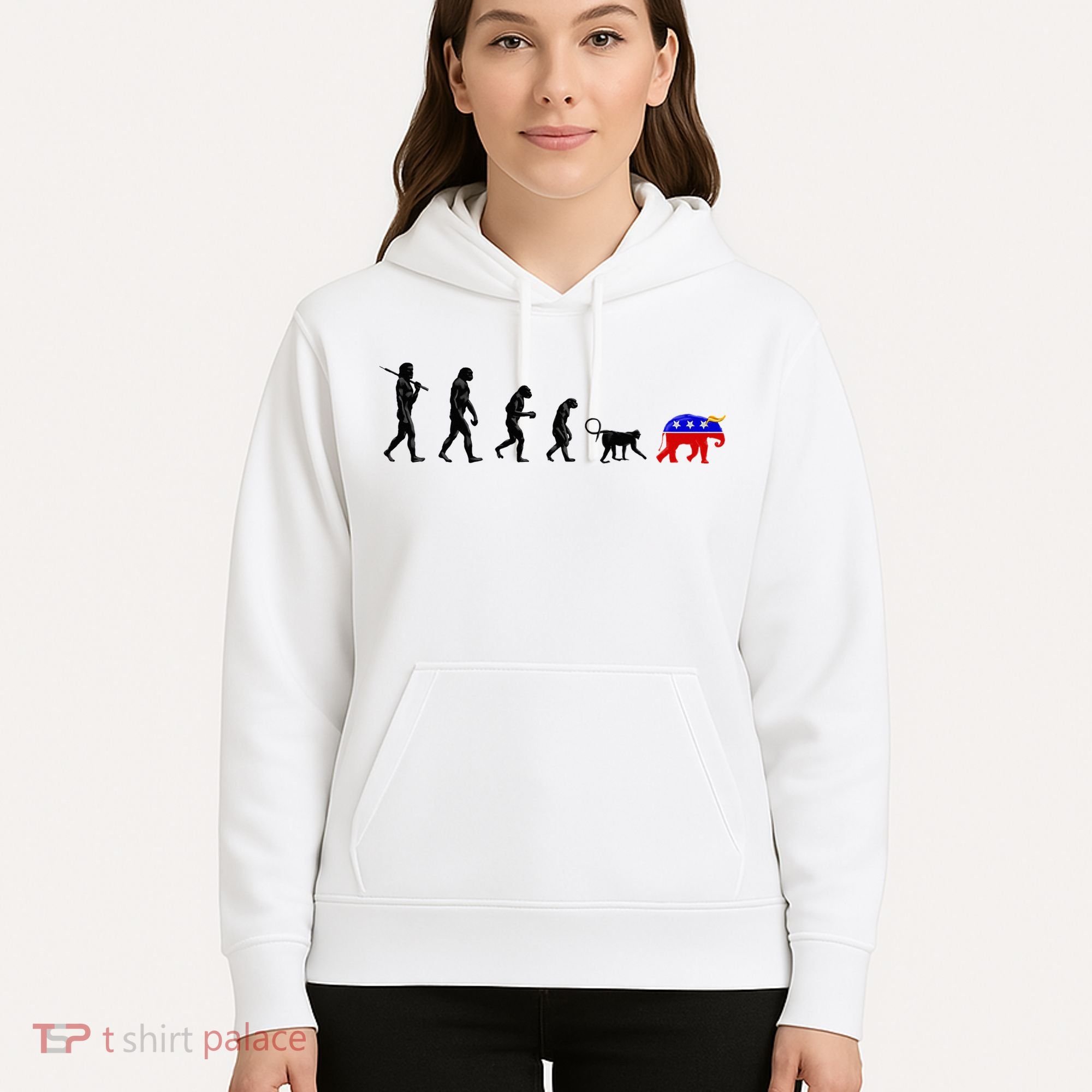 Funny Pro-Democrat Anti-Republican Devolution Hoodie