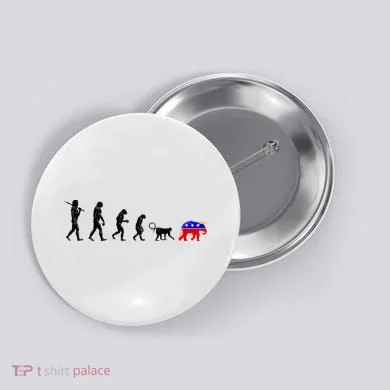 Funny Pro-Democrat Anti-Republican Devolution Button