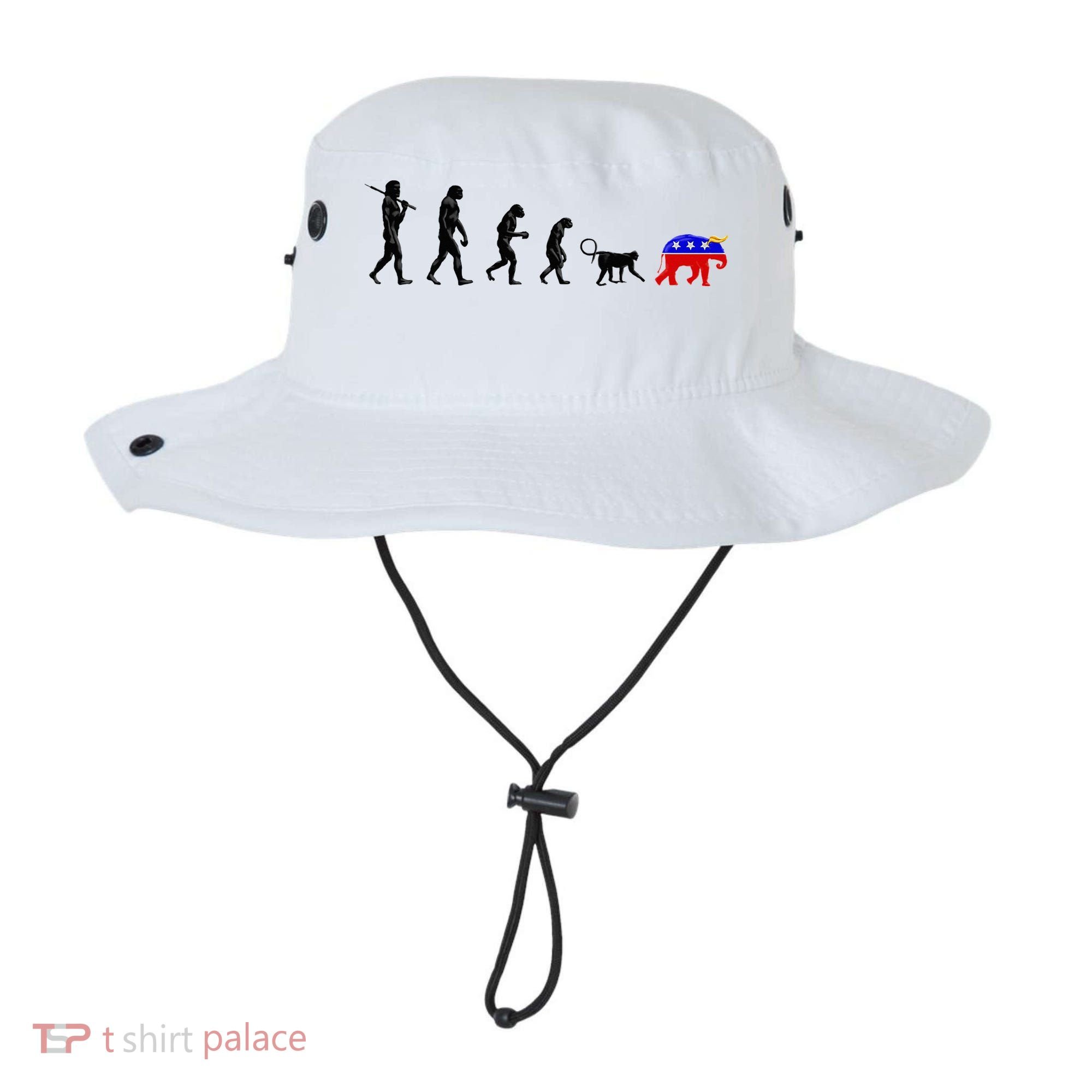 Funny Pro-Democrat Anti-Republican Devolution Bucket Hat
