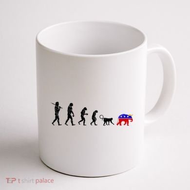 Funny Pro-Democrat Anti-Republican Devolution Coffee Mug back