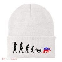 Funny Pro-Democrat Anti-Republican Devolution Beanie thumb 0