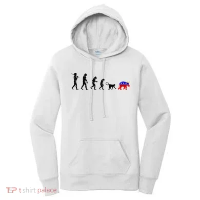 Funny Pro-Democrat Anti-Republican Devolution Women's Hoodie