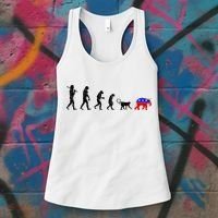 Funny Pro-Democrat Anti-Republican Devolution Women's Tank Top thumb 3