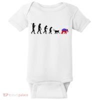 Funny Pro-Democrat Anti-Republican Devolution Baby Bodysuit thumb 0