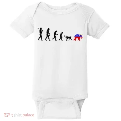 Funny Pro-Democrat Anti-Republican Devolution Baby Bodysuit