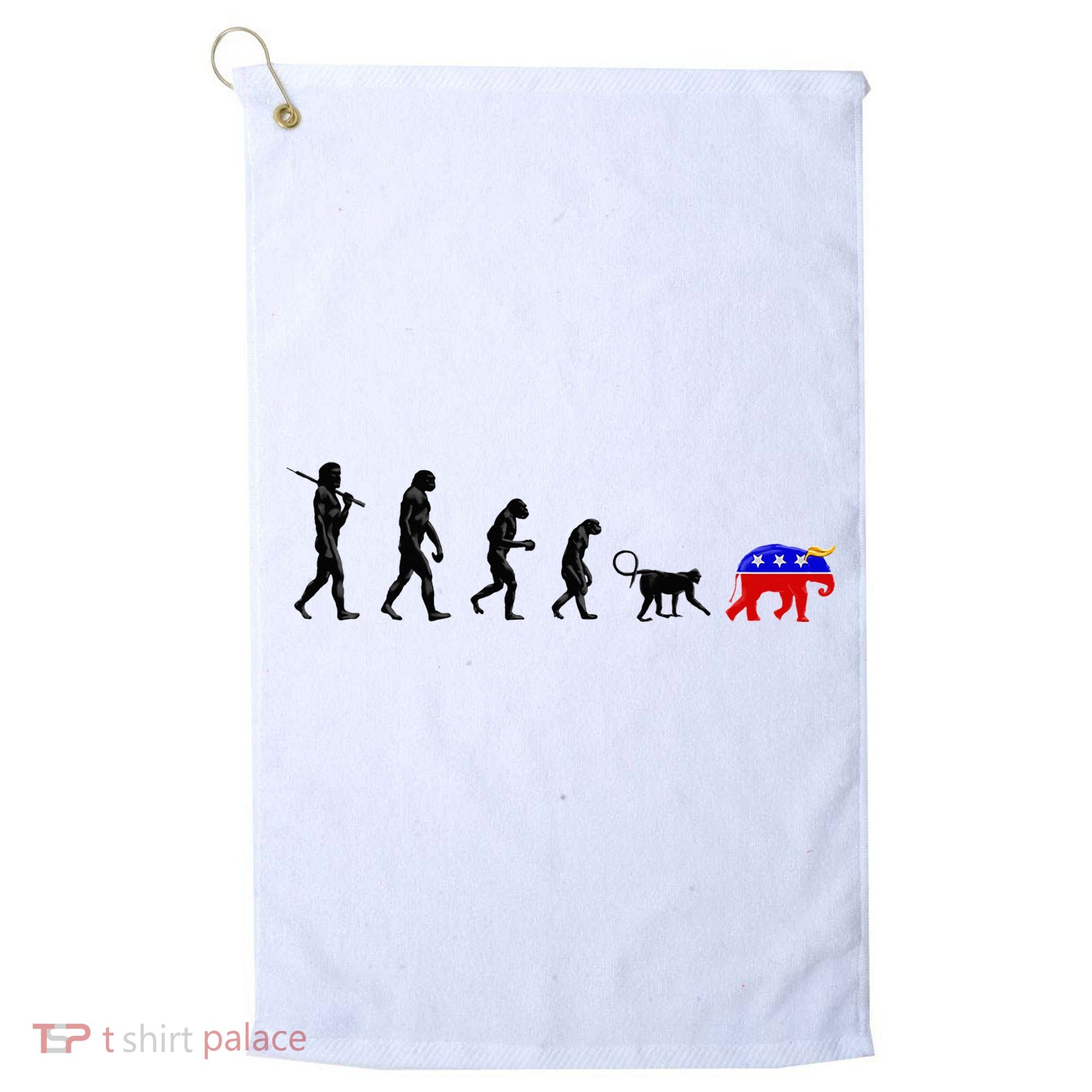 Funny Pro-Democrat Anti-Republican Devolution Golf Towel