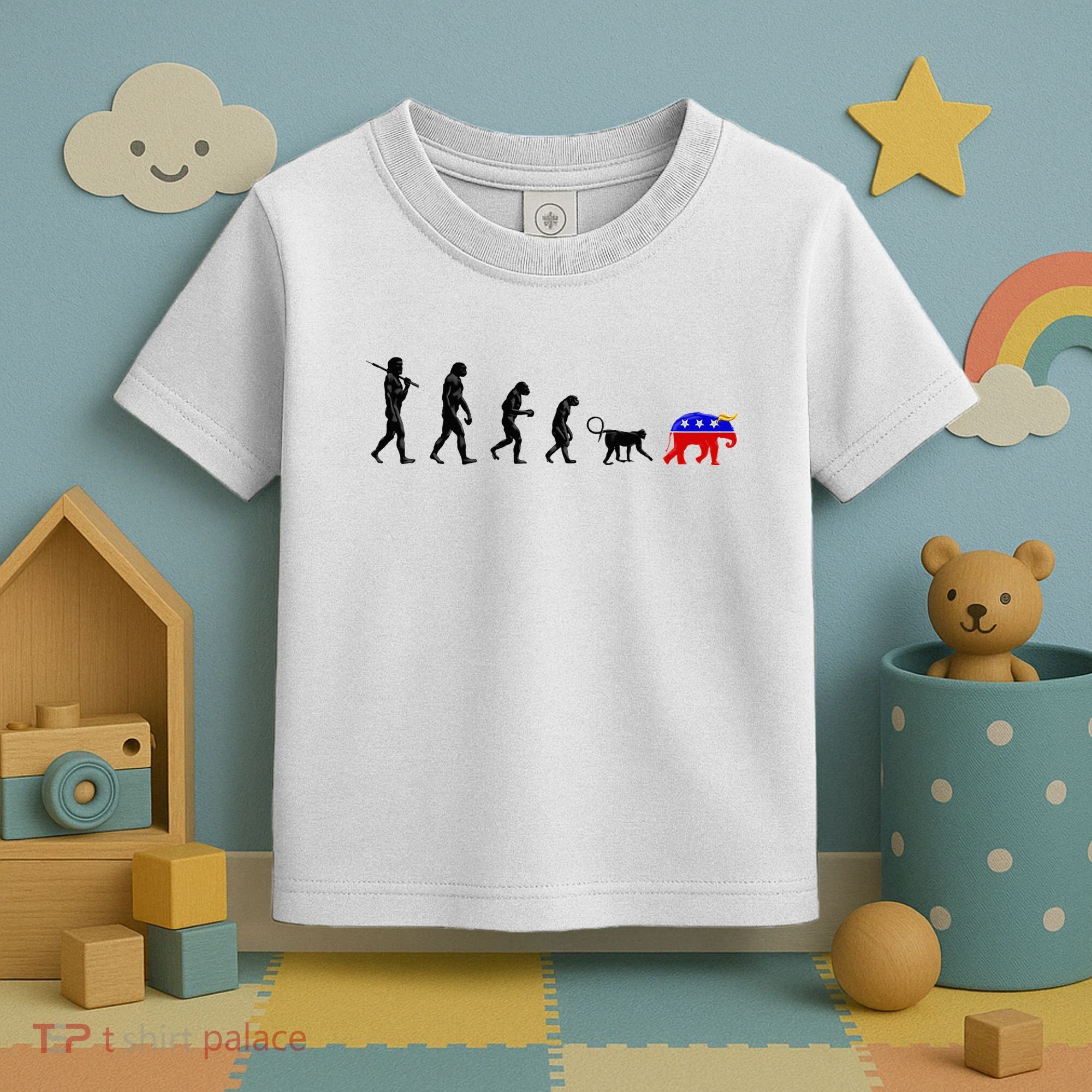 Funny Pro-Democrat Anti-Republican Devolution Toddler T-Shirt
