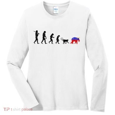 Funny Pro-Democrat Anti-Republican Devolution Women's Long Sleeve Shirt