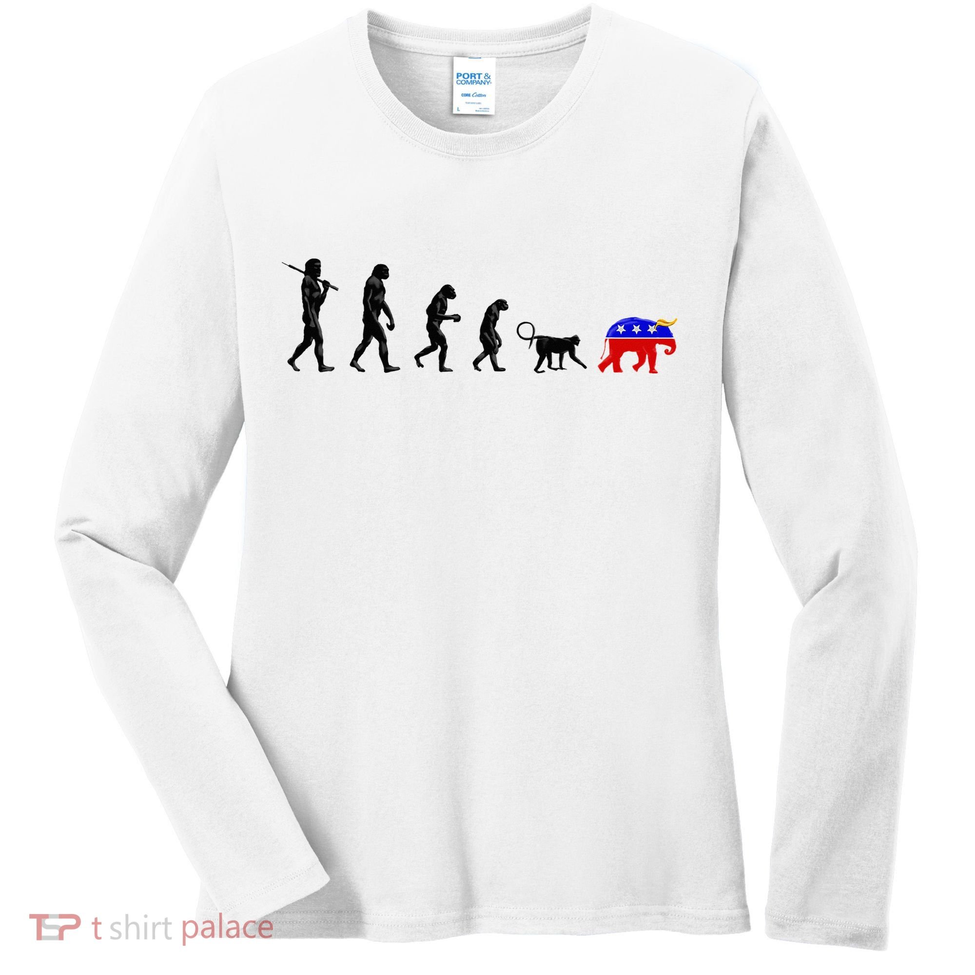 Funny Pro-Democrat Anti-Republican Devolution Women's Long Sleeve Shirt