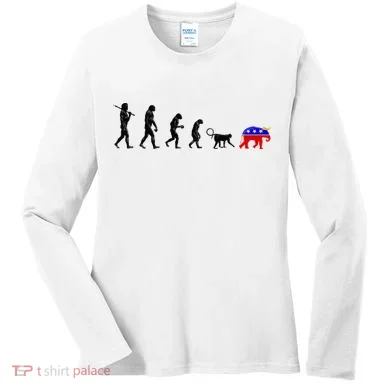 Funny Pro-Democrat Anti-Republican Devolution Women's Long Sleeve Shirt