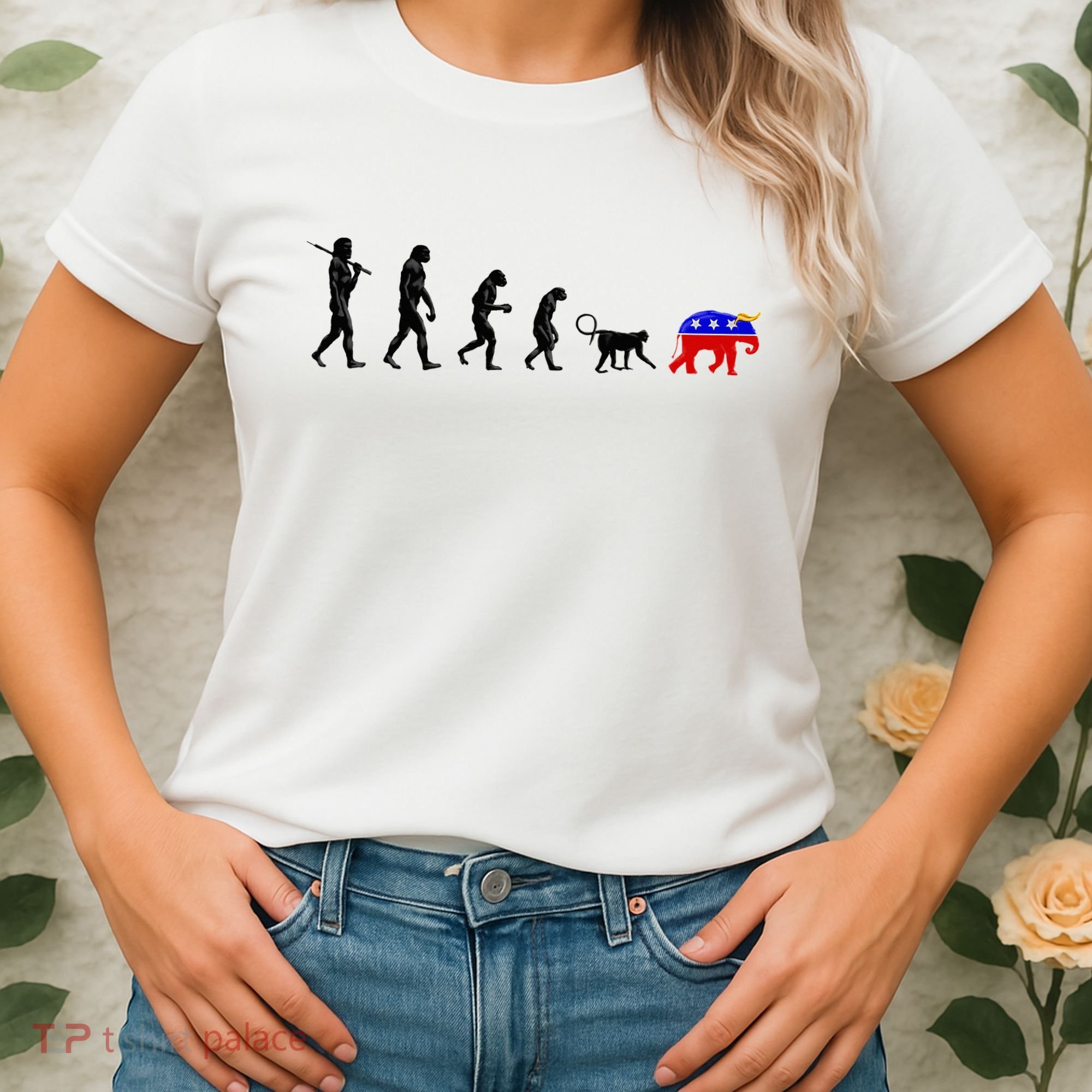 Funny Pro-Democrat Anti-Republican Devolution Women's T-Shirt