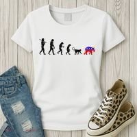 Funny Pro-Democrat Anti-Republican Devolution Women's T-Shirt thumb 3